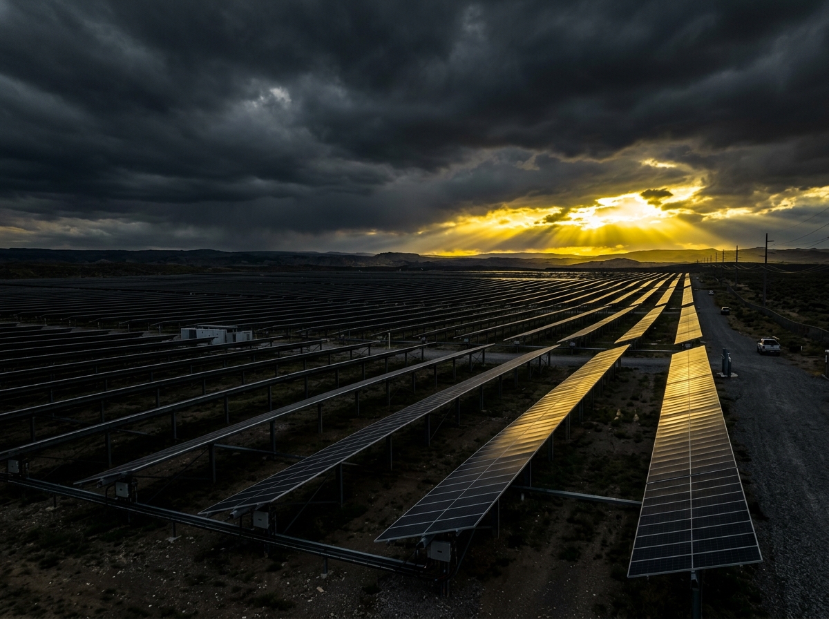 Utility-scale ground-mounted solar farm, 12 MW